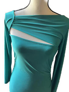 Boston Proper Size S Green Knit Top W/Cutouts Long Sleeve Blouse Top NWOT